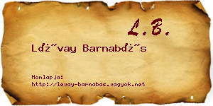 Lévay Barnabás névjegykártya