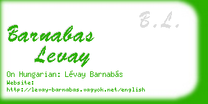 barnabas levay business card