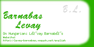 barnabas levay business card